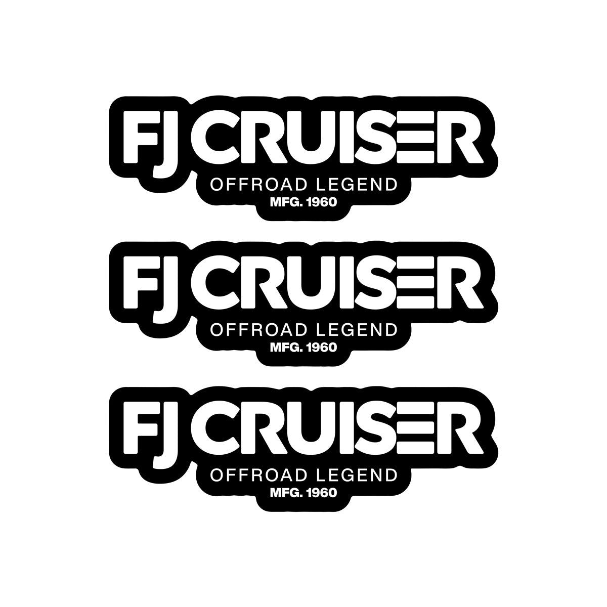 FJ Cruiser Stickers 3.5"x1.5"- 3 Pack