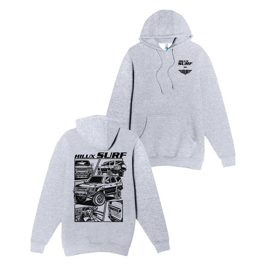 Hilux Surf Comic Heavy Weight Hoodie- Heather Grey