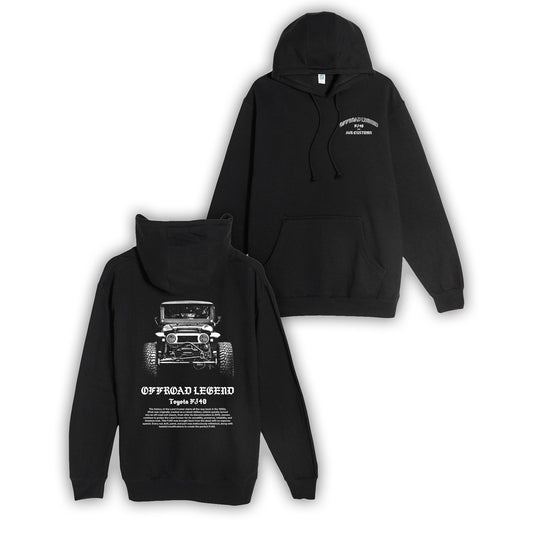 FJ40 Offroad Legend Heavy Weight Hoodie- Black