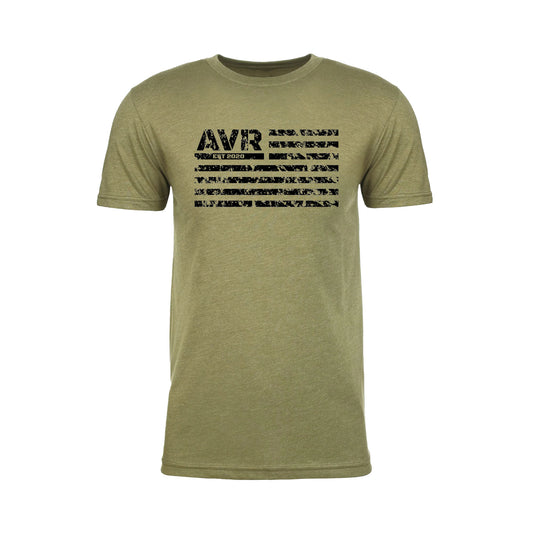 AVR Flag Short Sleeve T Shirt- Olive