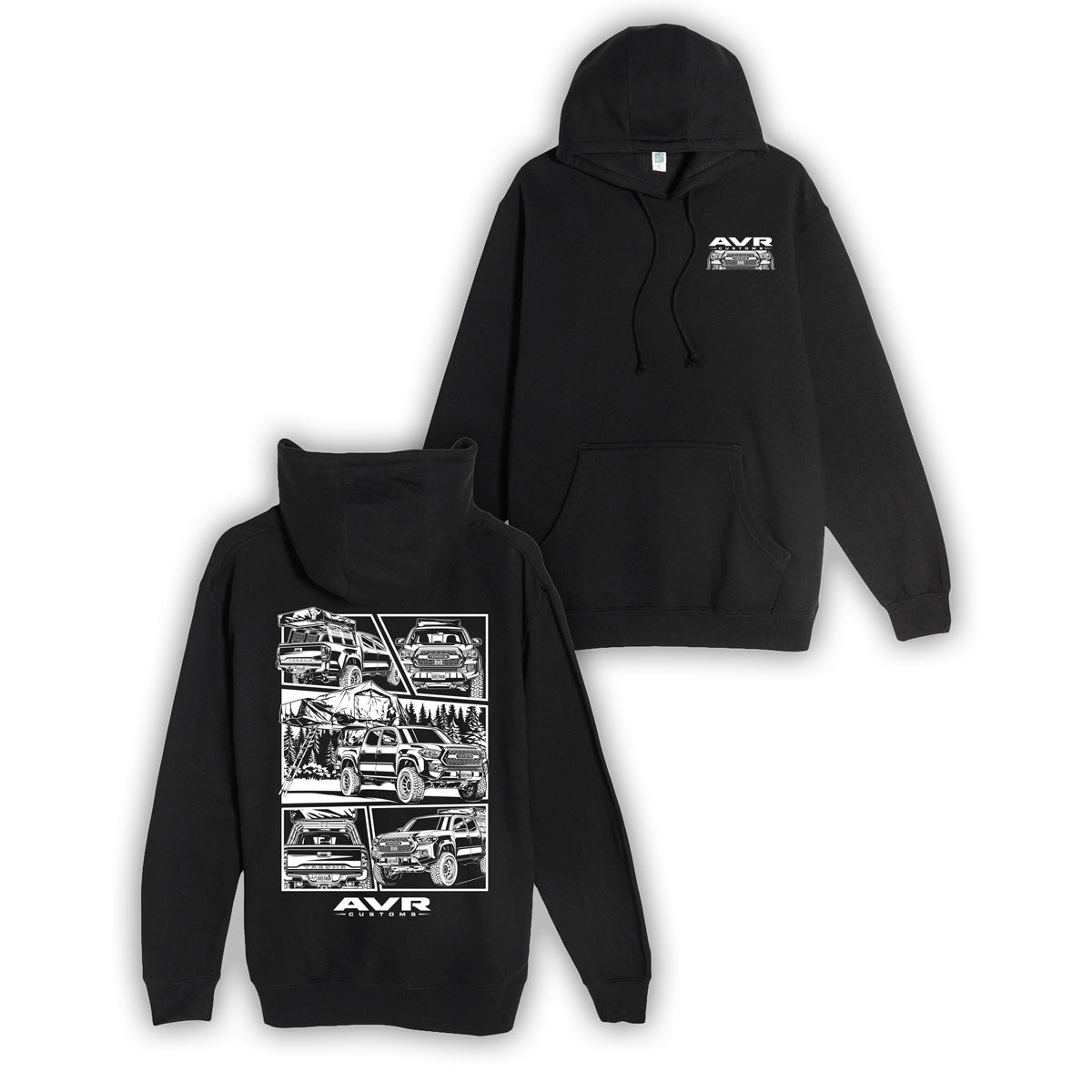 Tacoma Comic Heavy Weight Hoodie- Black