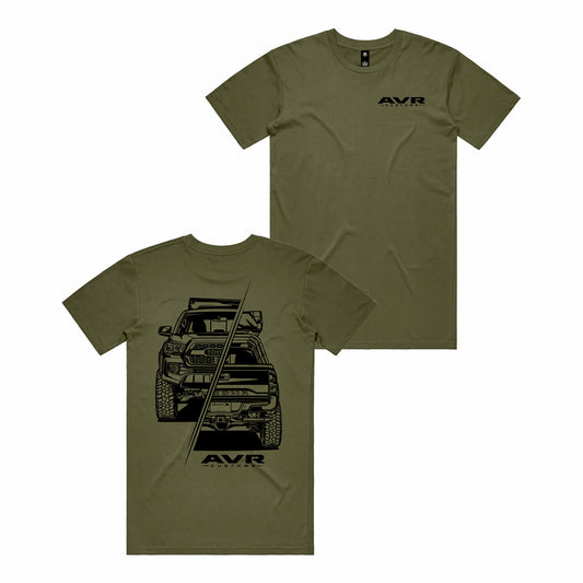 Tacoma Split T Shirt- Army Green