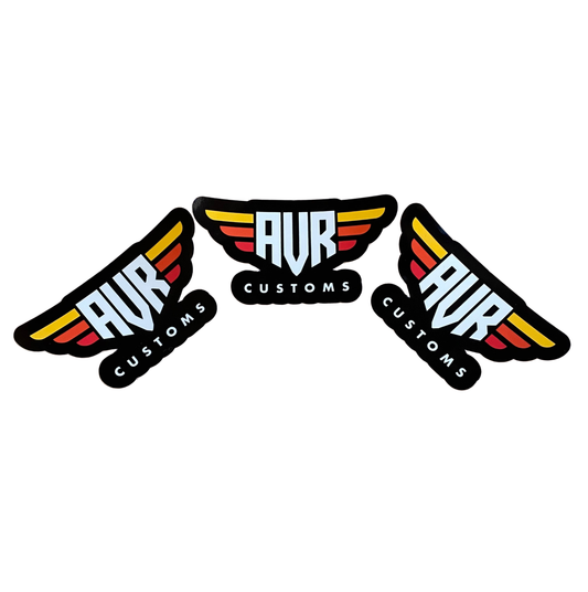 AVR Customs Wing Stickers 4"x2"- 3 Pack