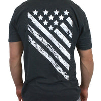 Charcoal/ White Freedom Flag T Shirt
